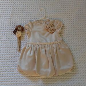 Janie and Jack Cream Formal Dress with Floral Accents